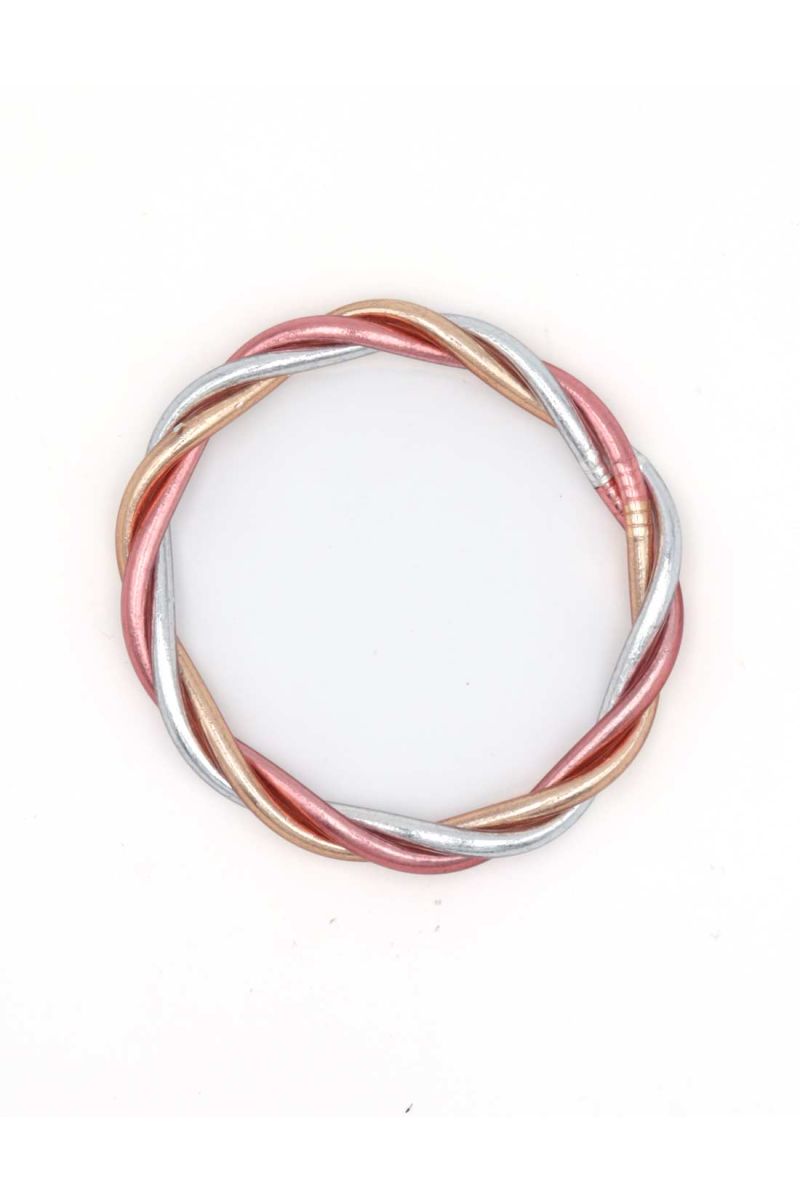 Buddhist Bangle Twisted Multi ROSE GOLD and SILVER