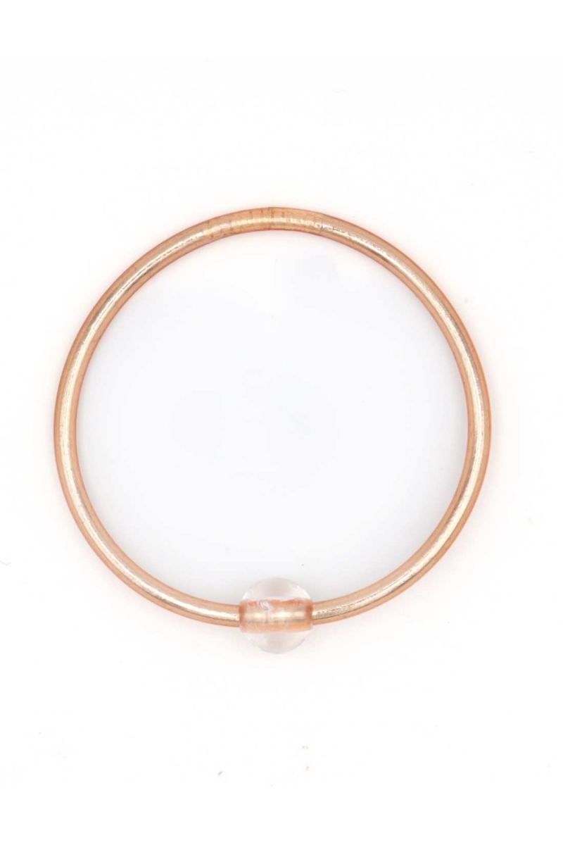 Thin CHAMPAGNE Bangle with WHITE QUARTZ