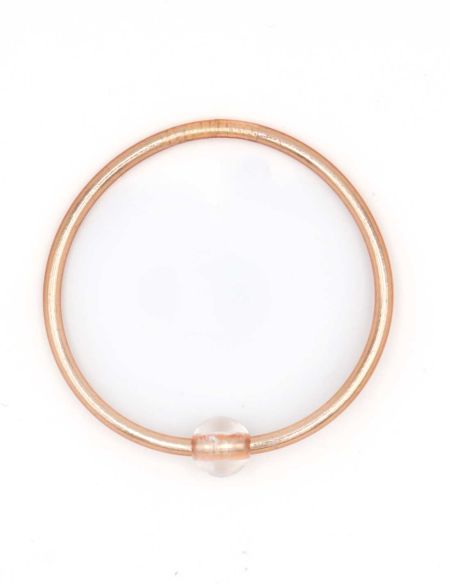 Thin CHAMPAGNE Bangle with WHITE QUARTZ