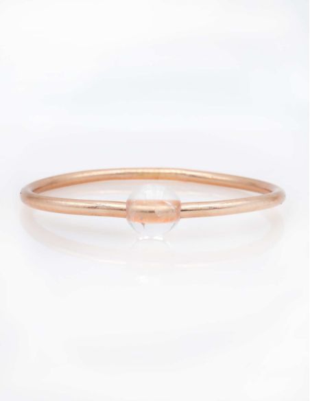 Thin CHAMPAGNE Bangle with WHITE QUARTZ