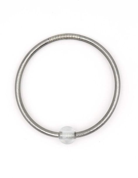Thin DARK SILVER Bangle with WHITE QUARTZ 2