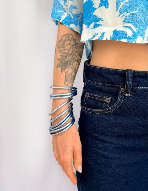 Jonc Bouddhiste Mantra BLEU JEAN qualité supérieure (à partir de 10€) 2