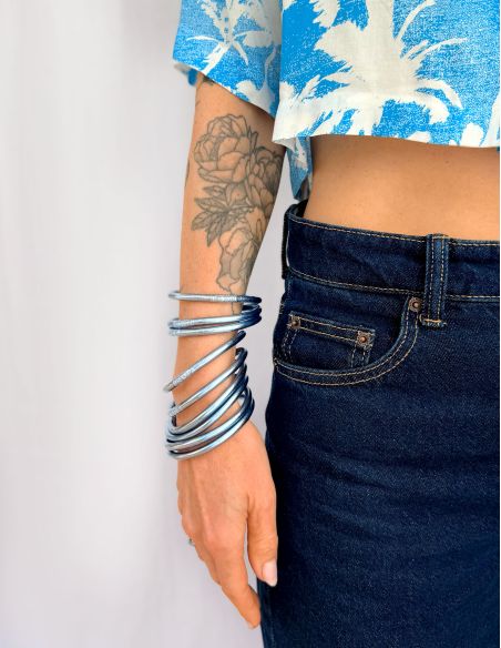 Jonc Bouddhiste Mantra BLEU JEAN
