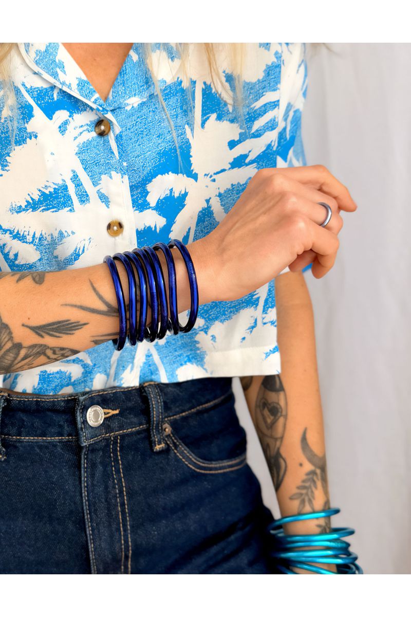 Jonc Bouddhiste Mantra BLEU NUIT