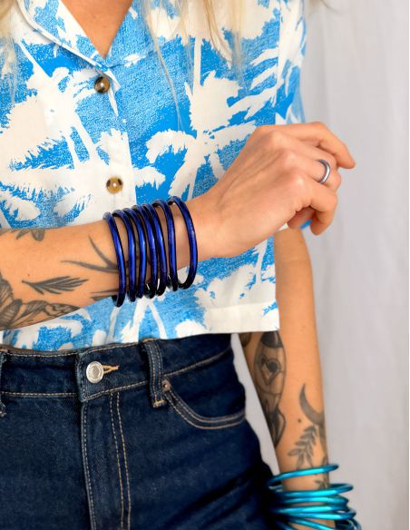 Jonc Bouddhiste Mantra BLEU NUIT
