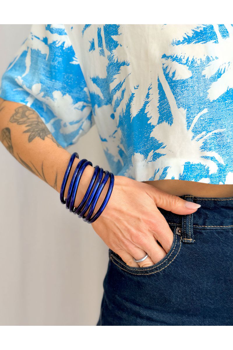 Jonc Bouddhiste Mantra BLEU NUIT