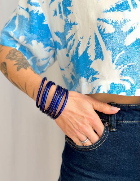 Jonc Bouddhiste Mantra BLEU NUIT