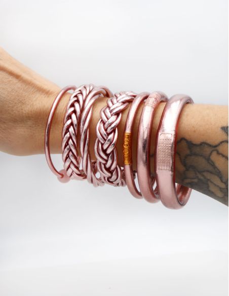 Jonc Bouddhiste torsadé ROSE GOLD