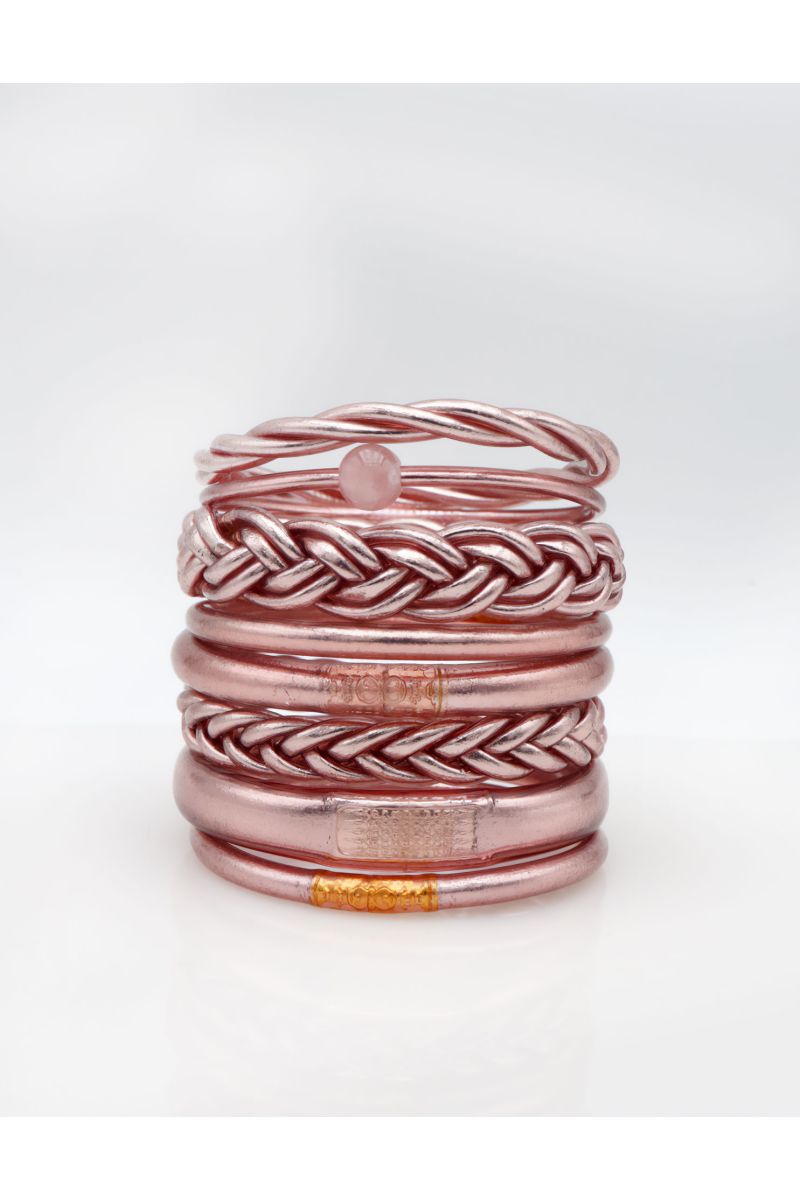 Jonc Bouddhiste tressé Rose Gold