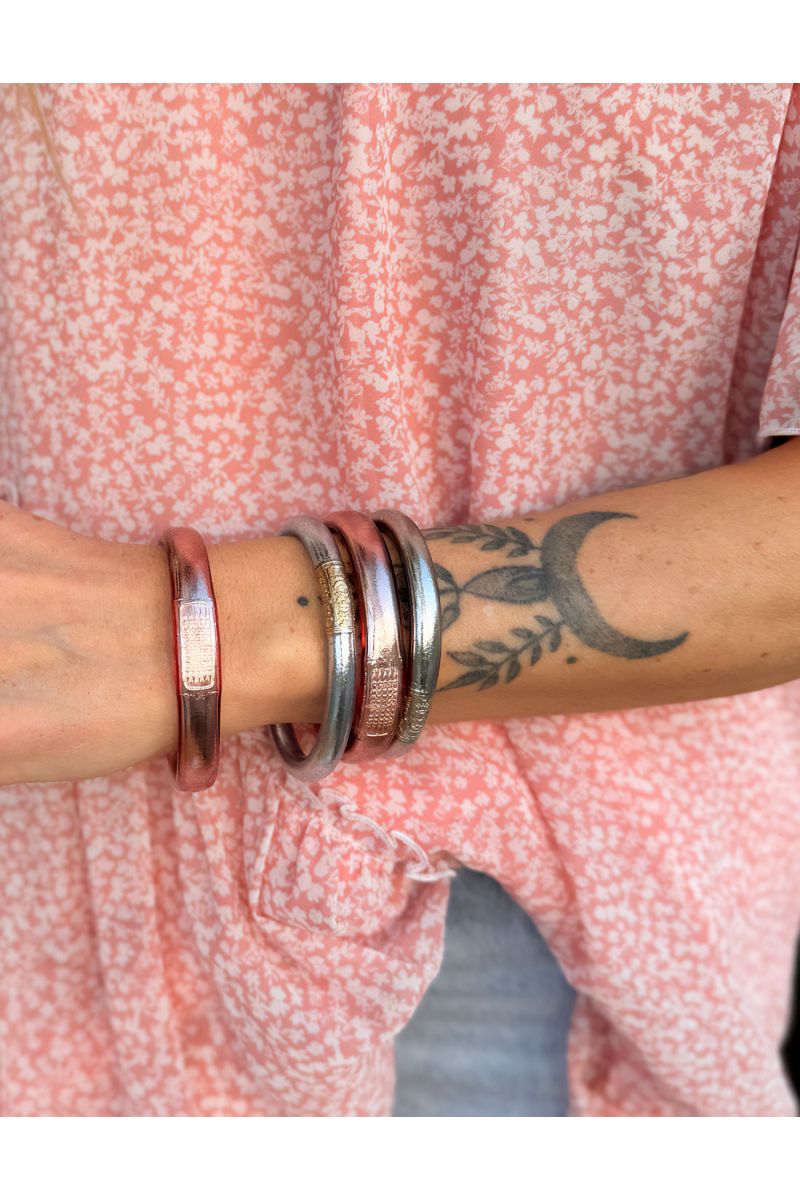 Buddhist Bangle Talisman 12mm ROSE GOLD