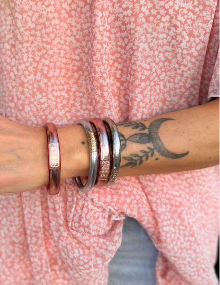 Buddhist Bangle Talisman 12mm ROSE GOLD