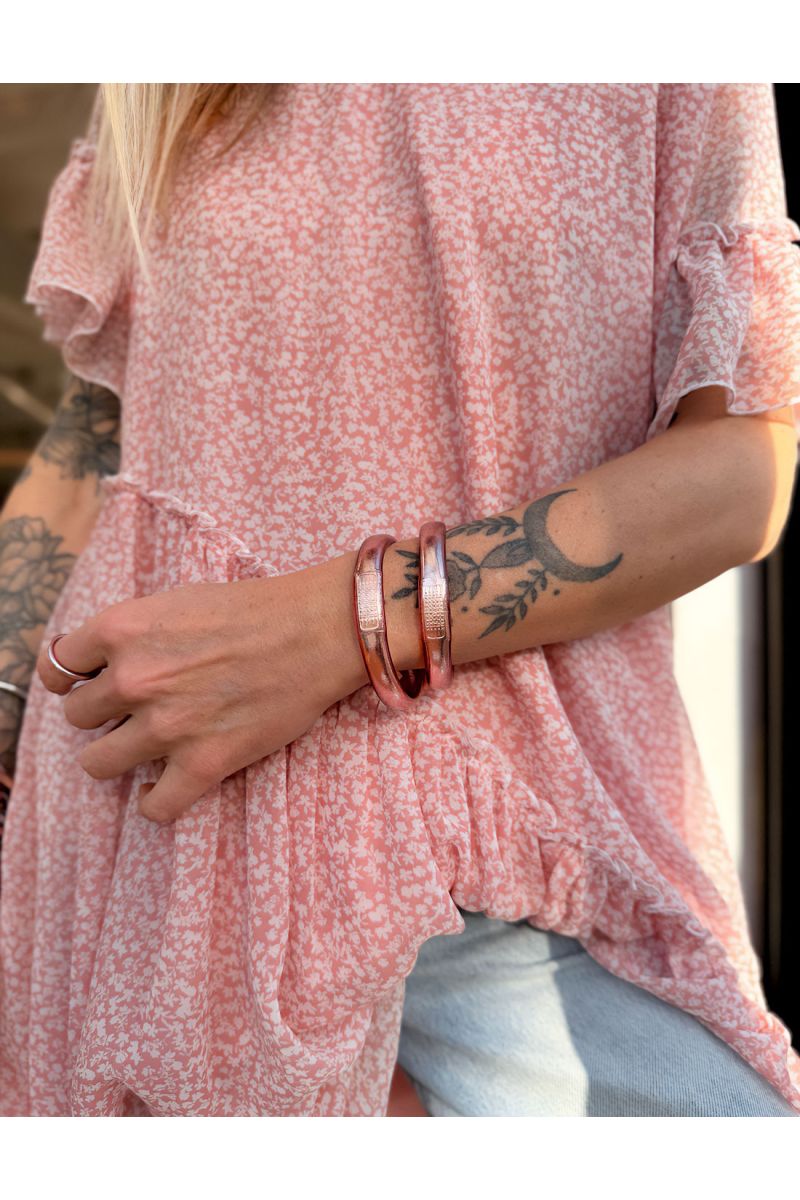 Buddhist Bangle Talisman 12mm ROSE GOLD
