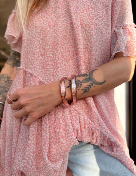 Buddhist Bangle Talisman 12mm ROSE GOLD
