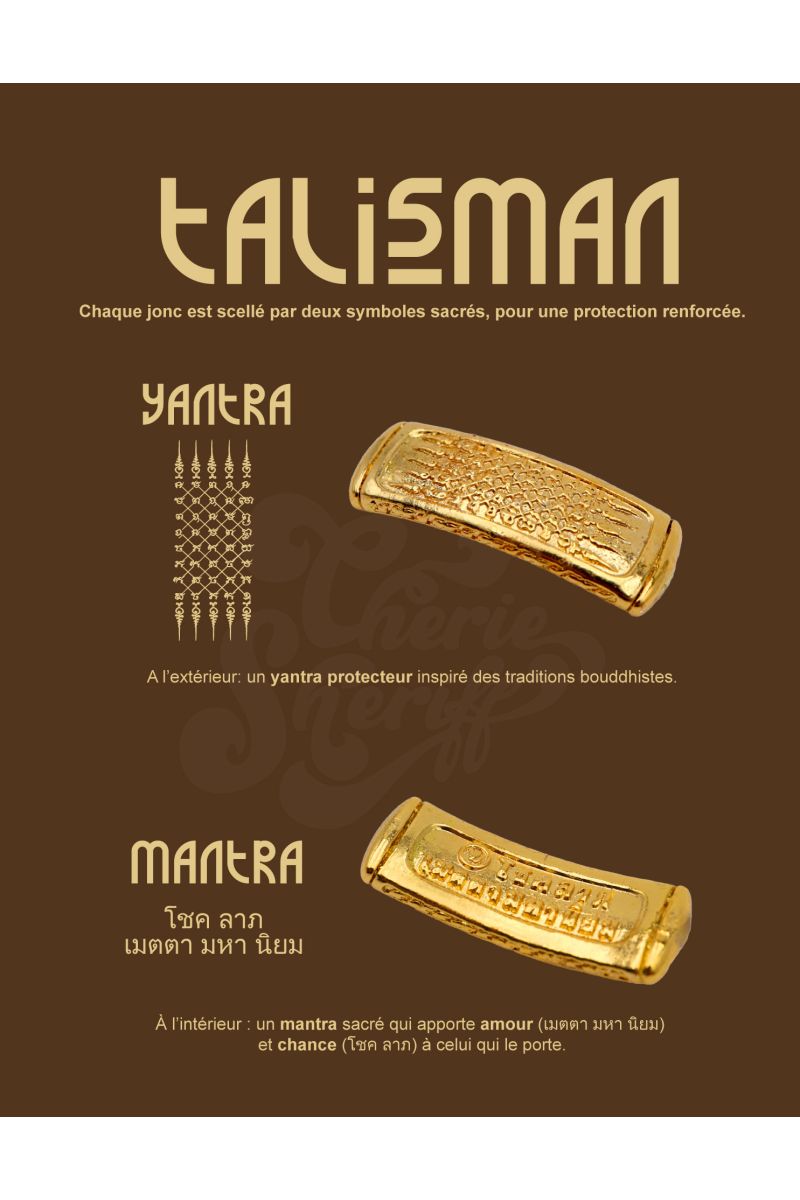 Buddhist Bangle Talisman 12mm GOLD