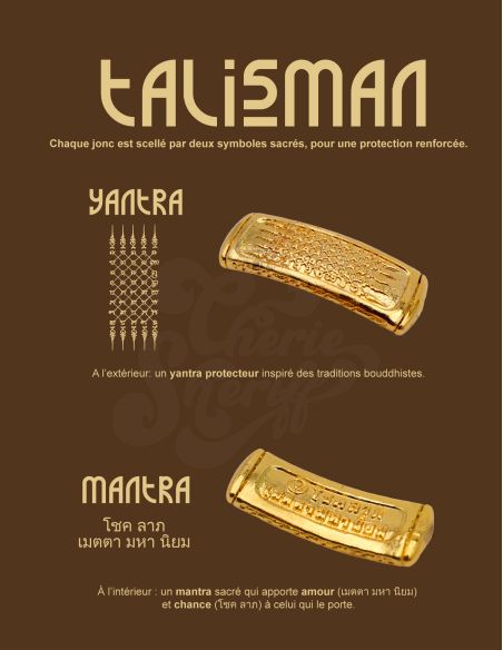 Buddhist Bangle Talisman 12mm GOLD