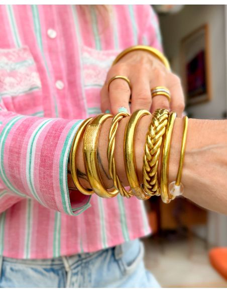 Buddhist Bangle Talisman 12mm LIGHT GOLD