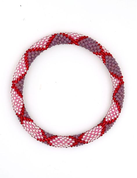 Nepalese Bracelet N86 Prune Rose Rouge cerise