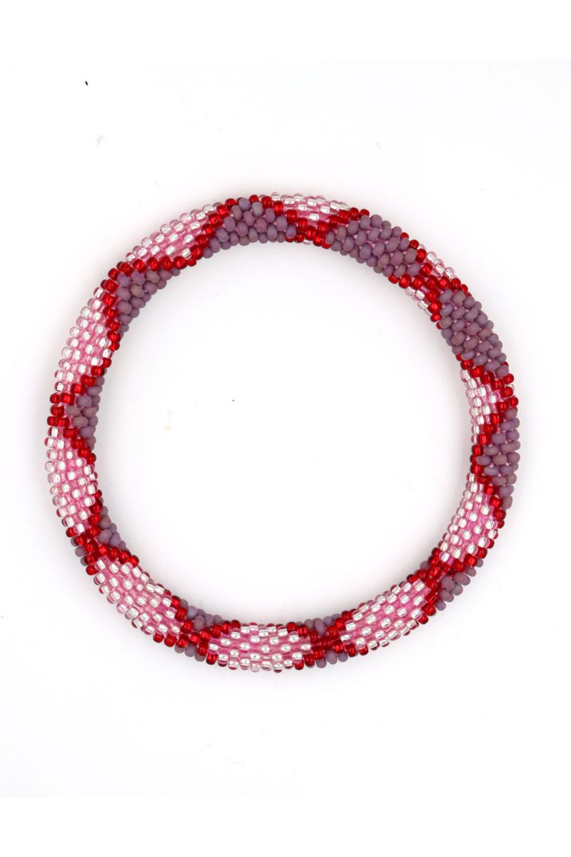 Nepalese Bracelet N86 Prune Rose Rouge cerise