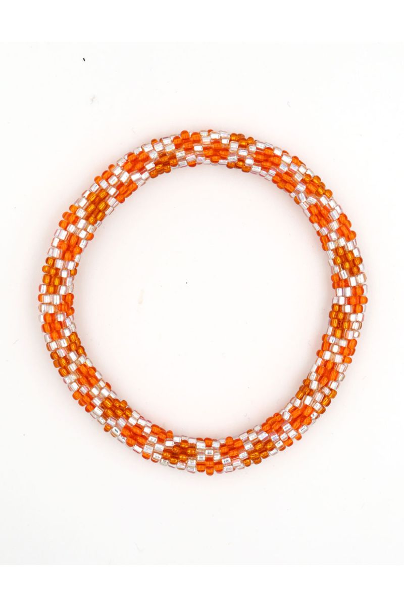 Nepalese Bracelet N88 Orange Argenté