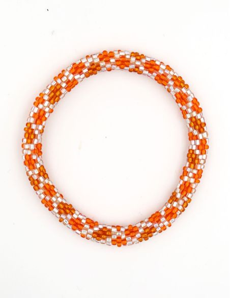 Nepalese Bracelet N88 Orange Argenté