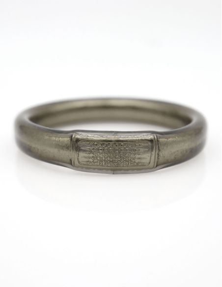 Jonc Bouddhiste TALISMAN 12mm ARGENTÉ FONCÉ