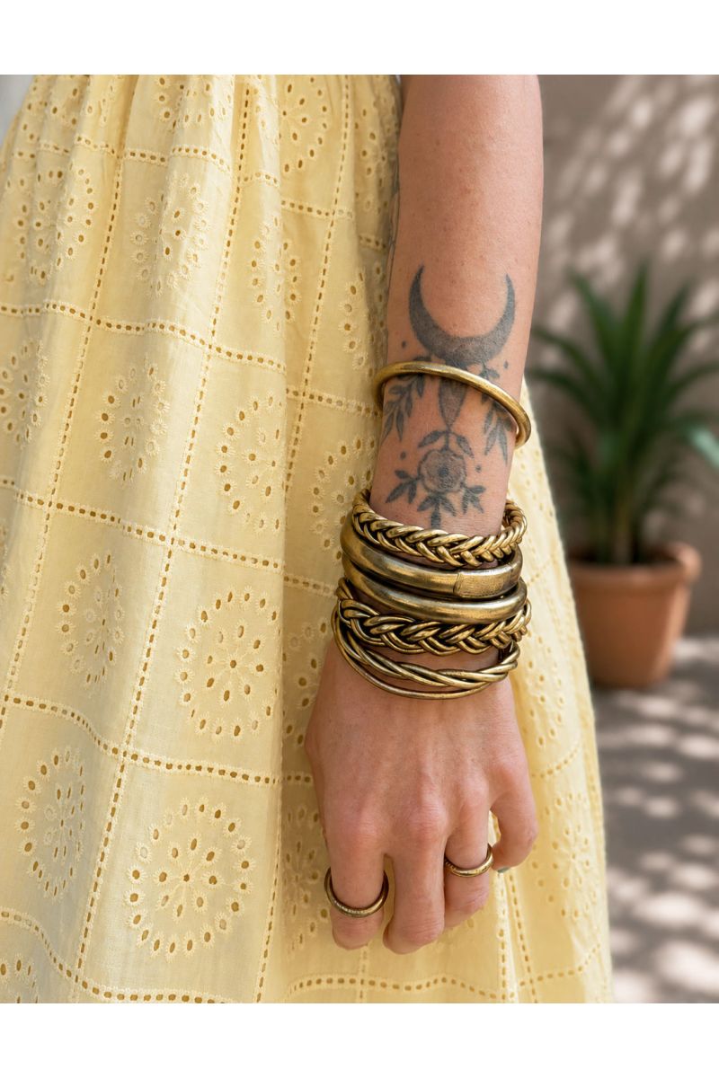 Buddhist Bangle Talisman 12mm ANTIQUE GOLD