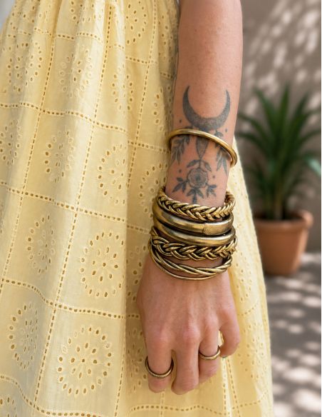 Buddhist Bangle Talisman 12mm ANTIQUE GOLD