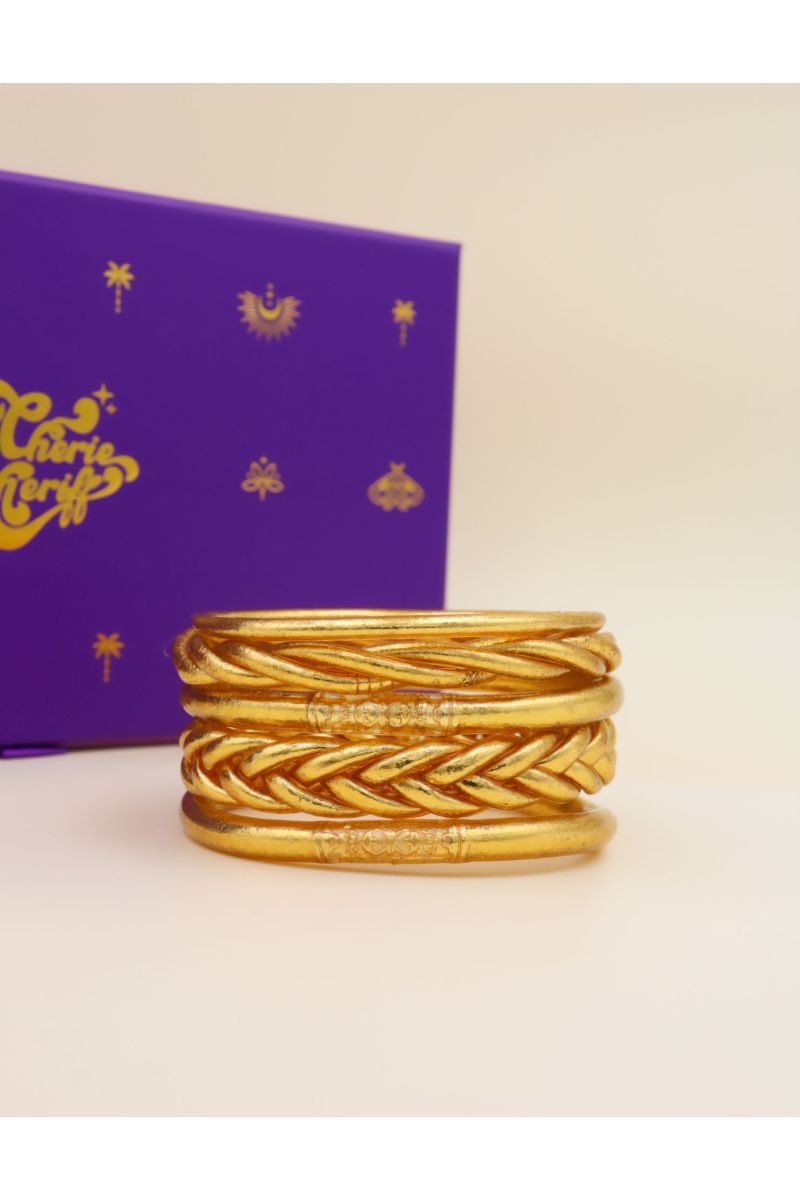 Box Mix Buddhist Bangles Gold