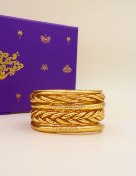 Box Mix Buddhist Bangles Gold