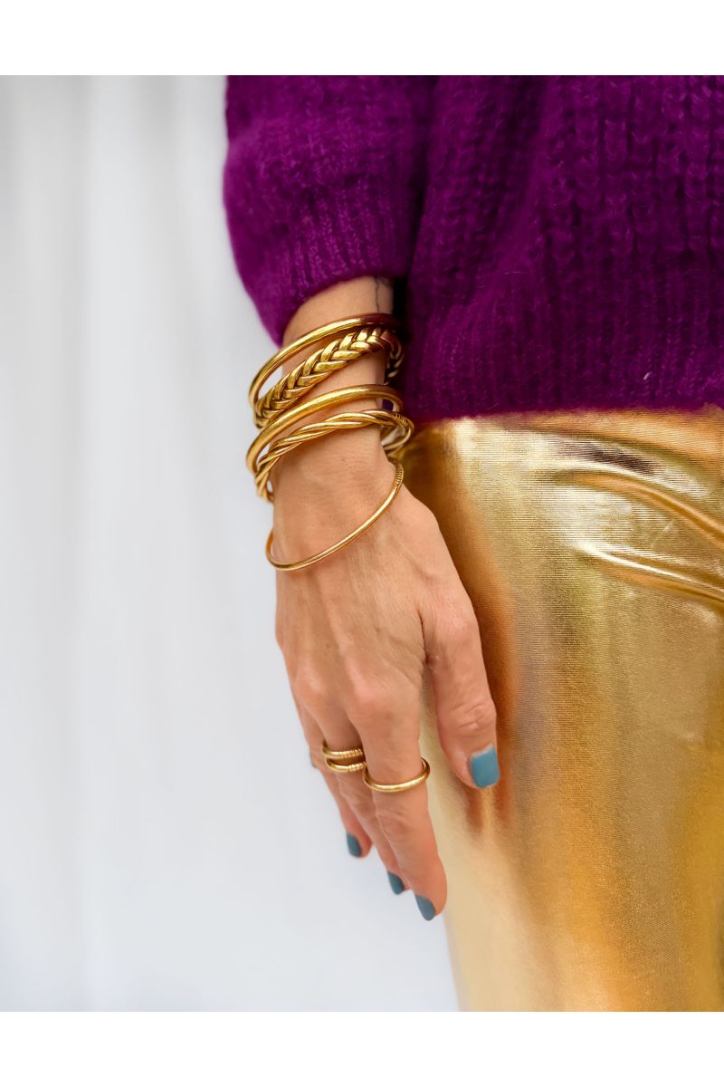 Box Mix Buddhist Bangles Light Gold