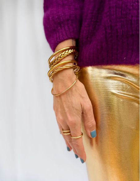 Box Mix Buddhist Bangles Light Gold