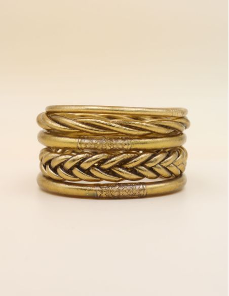 Box Mix Buddhist Bangles Antique Gold