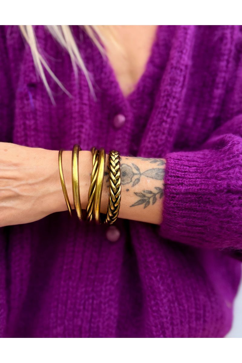 Box Mix Buddhist Bangles Antique Gold