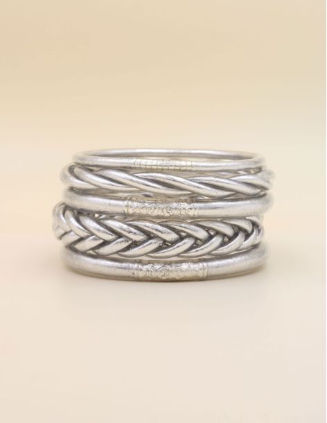 Box Mix Buddhist Bangles Silver