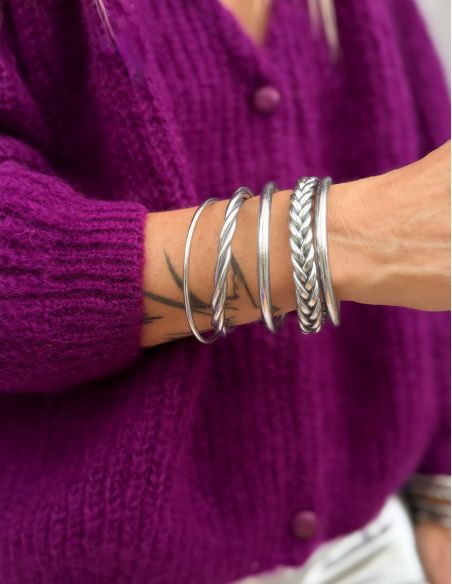 Box Mix Buddhist Bangles Silver