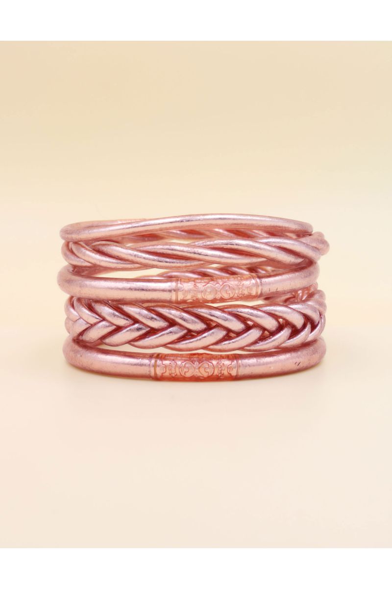 Set of Buddhist Bangles Rose Gold