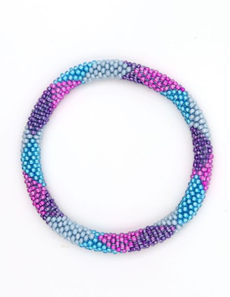 Nepalese Bracelet O92 Orchidée Lila turquoise