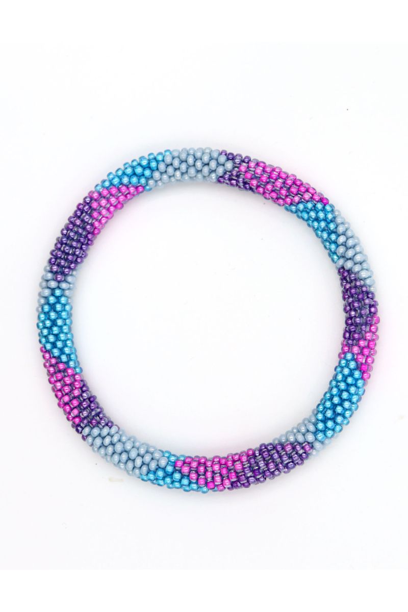 Nepalese Bracelet O92 Orchidée Lila turquoise