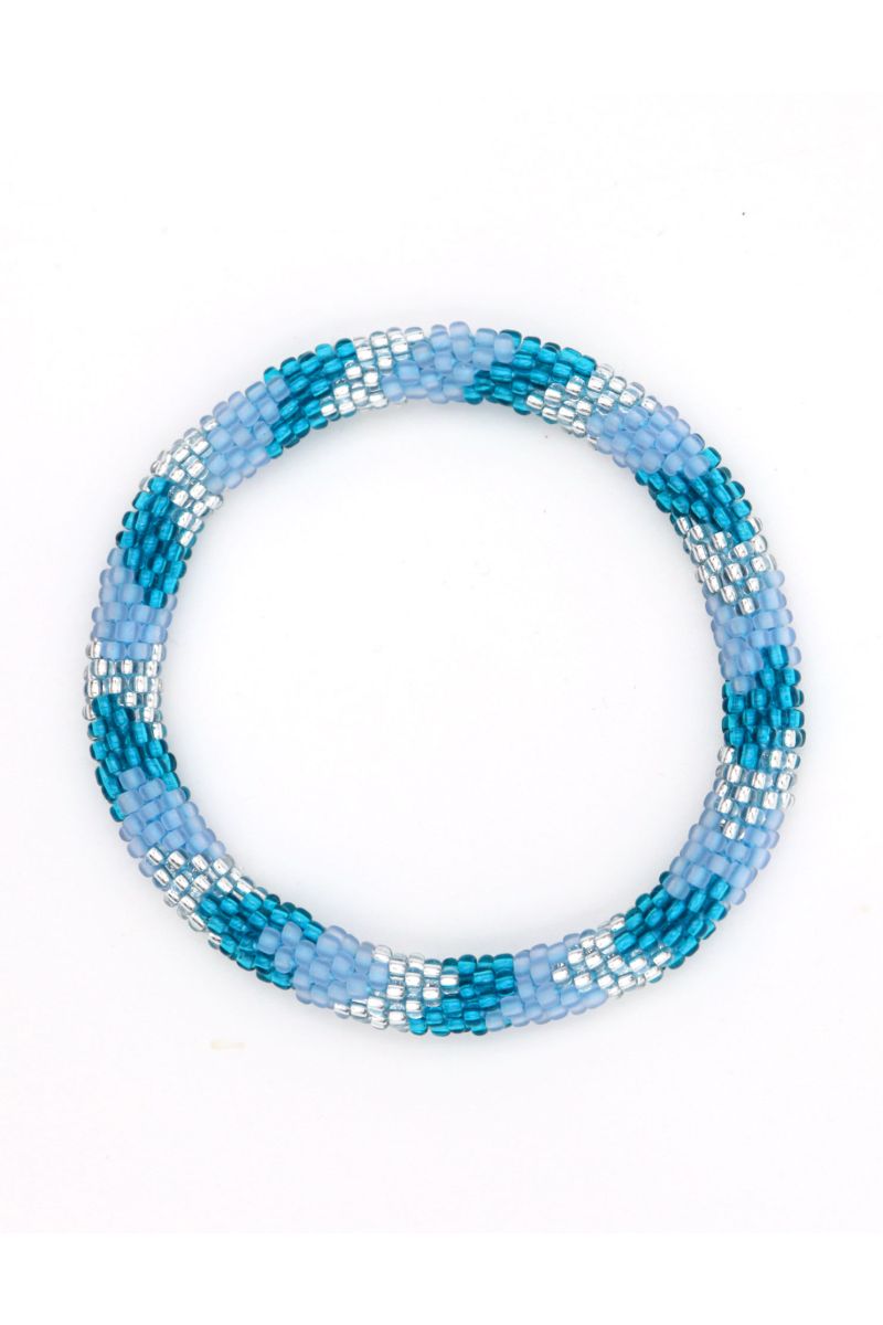 Nepalese Bracelet O93 Bleu canard Argenté Ciel