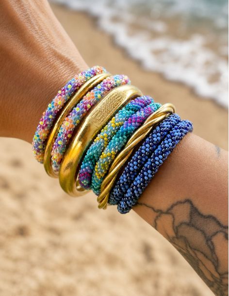 Nepalese Bracelet O105 Violet Canard Citron 2