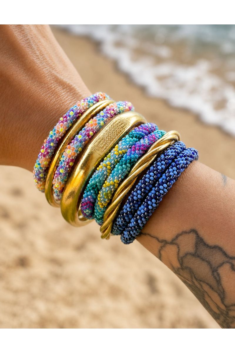 Bracelet Népalais O108 Lavande Bleu
