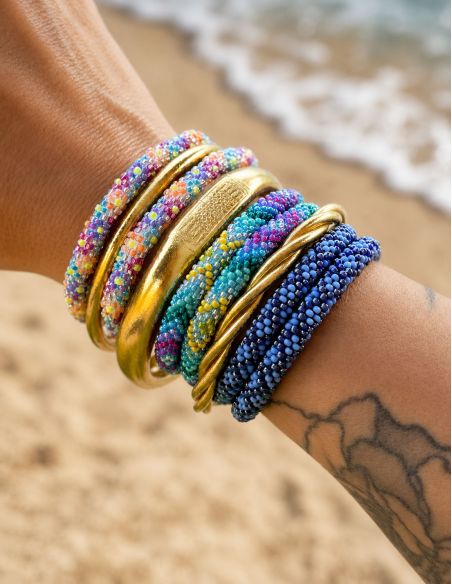 Nepalese Bracelet O108 Lavande Bleu