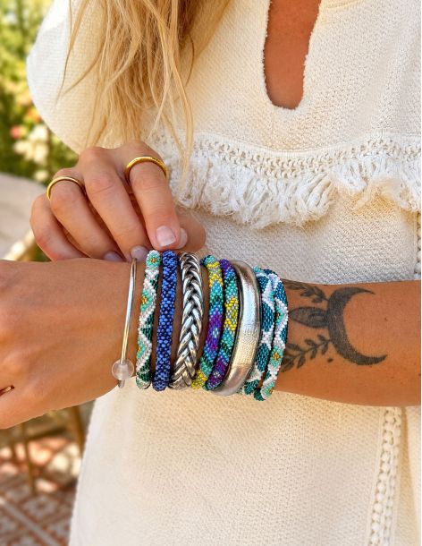 Nepalese Bracelet O108 Lavande Bleu 2