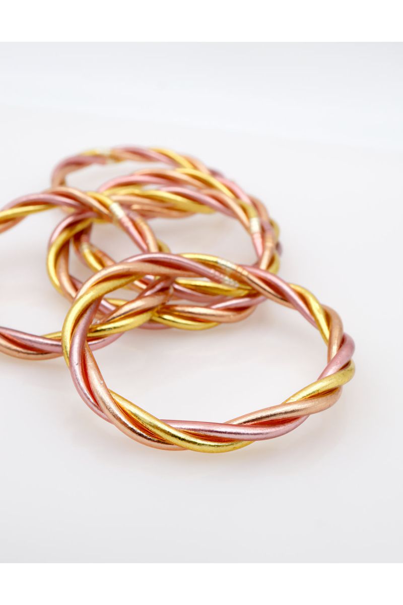 Buddhist Bangle Twisted Multi ROSE GOLD and GOLD