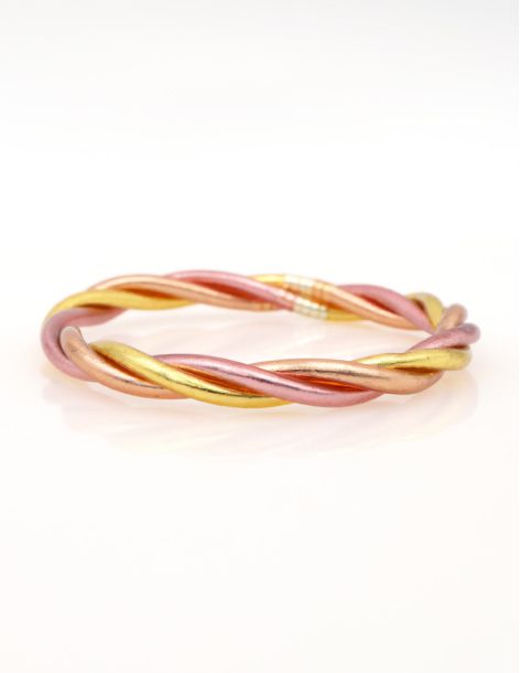 Buddhist Bangle Twisted Multi ROSE GOLD and GOLD