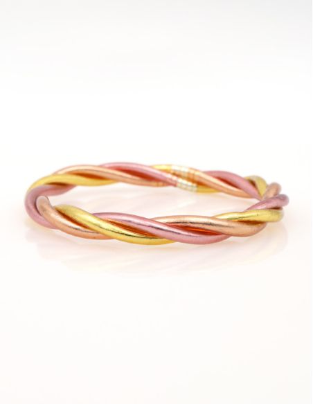 Buddhist Bangle Twisted Multi ROSE GOLD and GOLD