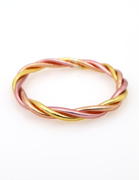 Buddhist Bangle Twisted Multi ROSE GOLD and GOLD