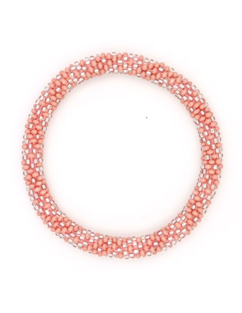 Nepalese Bracelet P05 Rose Argenté