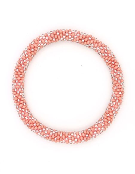 Nepalese Bracelet P05 Rose Argenté