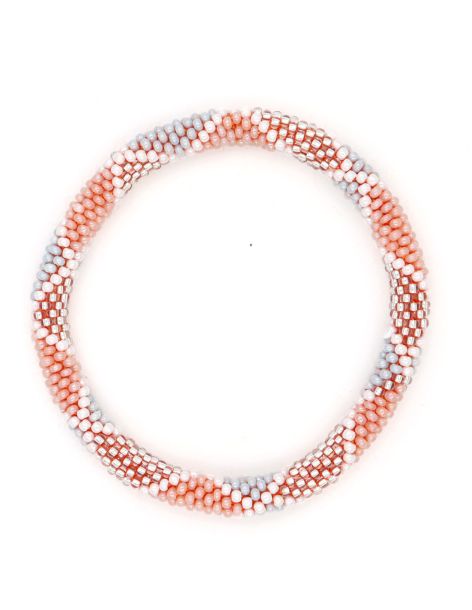 Nepalese Bracelet P07 Rose Gris Blanc